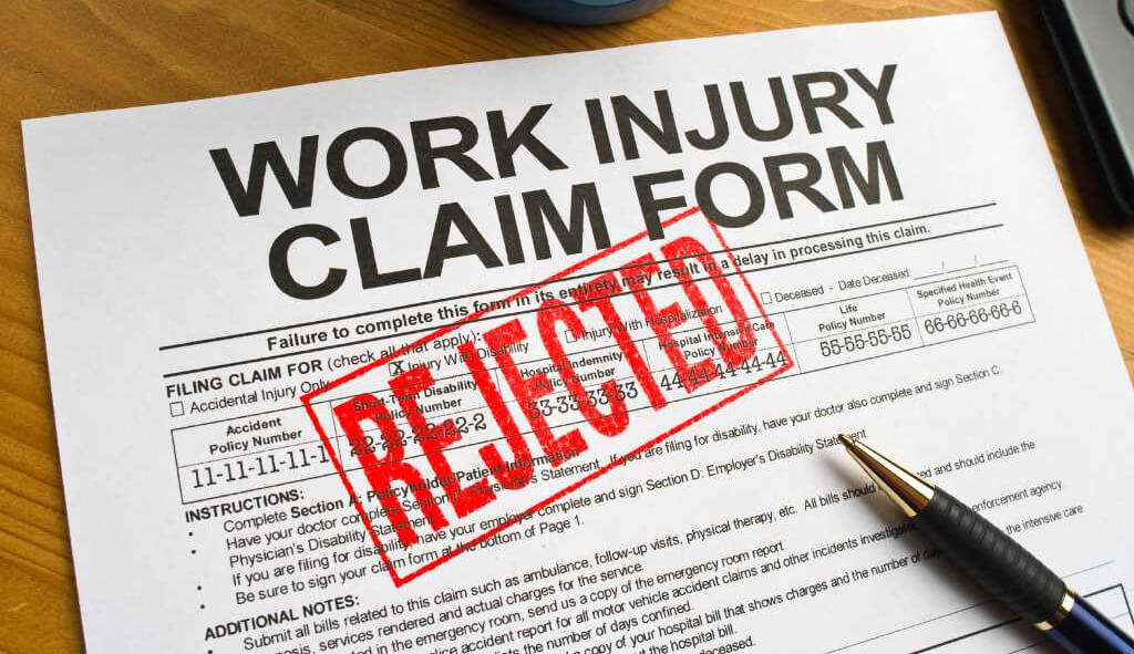 work injury claim form rejected