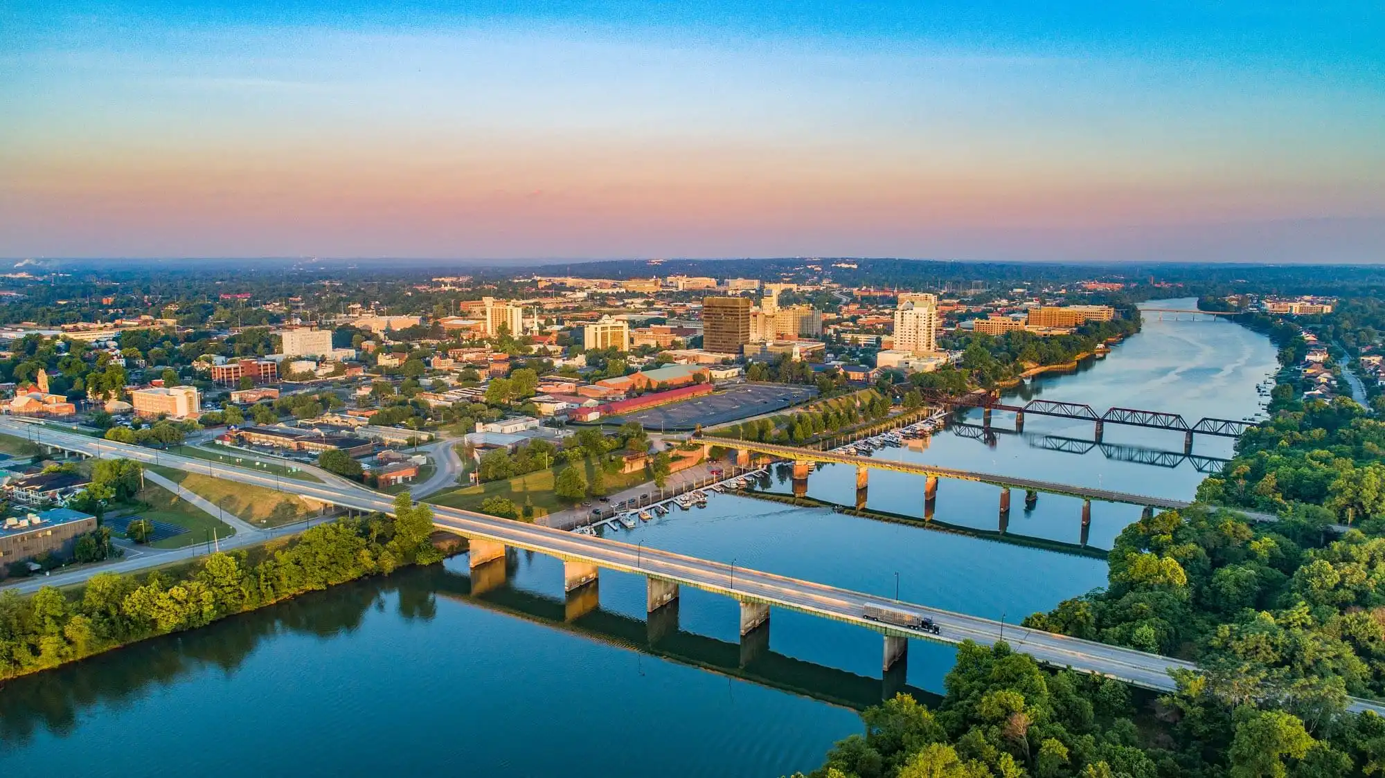 Aerial view of Augusta, GA