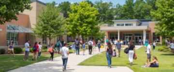 Students enjoying campus life at Central Carolina Community College.